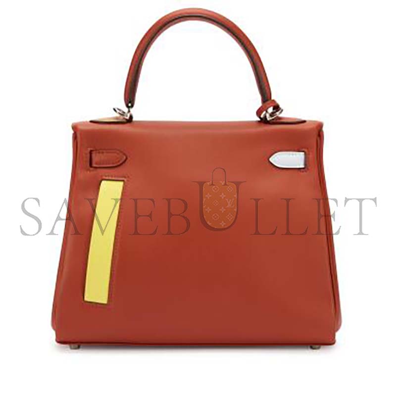 HERMÈS MASTER LIMITED EDITION CUIVRE, NATA, BLEU BRUME, CHAI AND LIME SWIFT COLORMATIC KELLY 25 RETOURNE PALLADIUM HARDWARE (25*17*7cm)